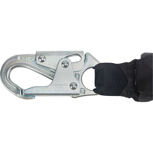 Miller&reg; HP Shock-Absorbing Lanyard, 4', Locking Rebar Hook Center, Locking Snap Hook Leg Ends, Polyester Absolute Business Supply