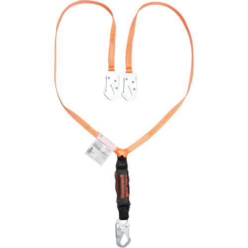 Titan Shock-Absorbing Lanyard, 6', Locking Snap Hook Center, Locking Snap Hook Leg Ends, Polyester Absolute Business Supply