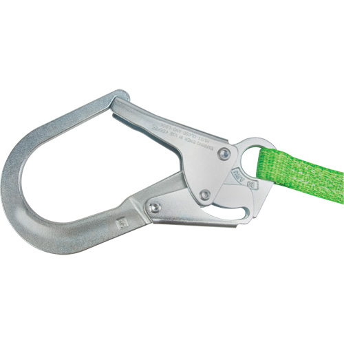 Miller&reg; HP Shock-Absorbing Lanyard, 4', Locking Rebar Hook Center, Locking Snap Hook Leg Ends, Polyester Absolute Business Supply