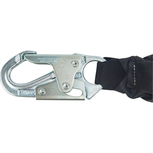 Miller&reg; HP Shock-Absorbing Lanyard, 4', Locking Rebar Hook Center, Locking Snap Hook Leg Ends, Polyester Absolute Business Supply