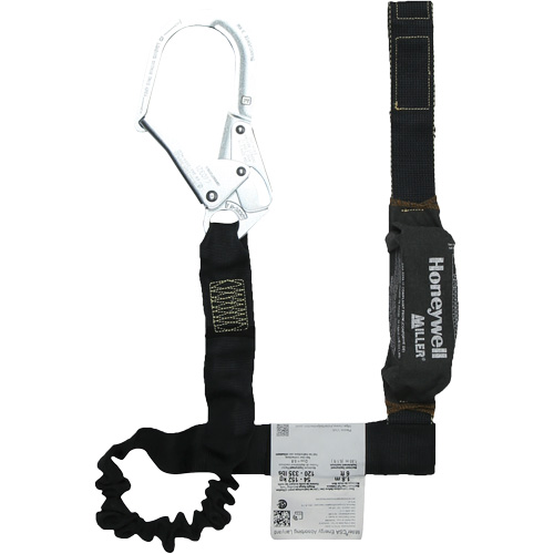 Longe avec amortisseur de choc r&eacute;sistante &agrave; l'arc &eacute;lectrique Miller, 6', Point d'ancrage &agrave; Crochet pour &eacute;chafaudage, Boucle d'&eacute;tranglement aux jambes, Kevlar Absolute Business Supply