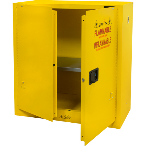 Flammable Storage Cabinet, 30 gal., 2 Door, 43" W x 44" H x 18" D Absolute Business Supply