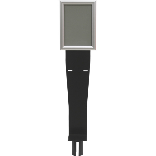Porte-distributeur/enseigne pour poteaux de barri&egrave;re pour le contr&ocirc;le des foules, Noir Absolute Business Supply