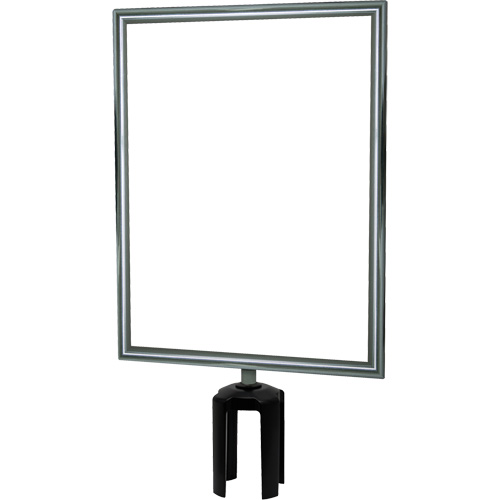 Porte-enseigne vertical robuste avec adaptateur pour poteaux Tensabarrier, Chrome poli Absolute Business Supply