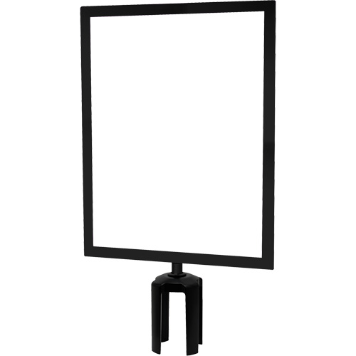 Heavy-Duty Horizontal Sign Holder with Tensabarrier&reg; Post Adapter, Black Absolute Business Supply