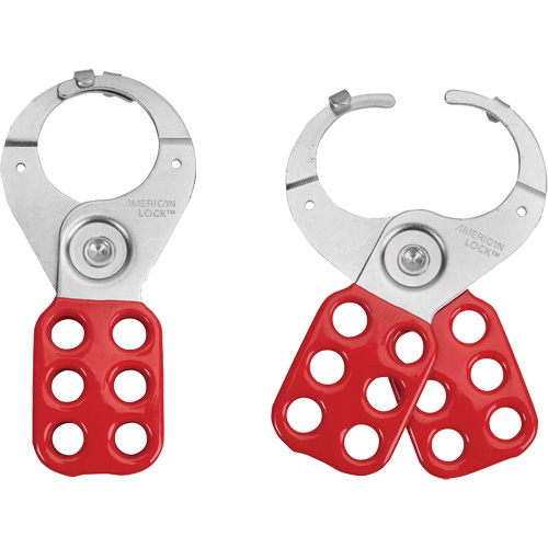 Tabbed Steel Lockout Hasp, Red Absolute Business Supply