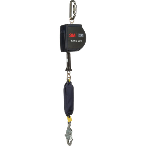 Cordage de s&eacute;curit&eacute; autor&eacute;tractable allong&eacute; Nano-Lok, 15', Acier inoxydable, Pivotant Absolute Business Supply