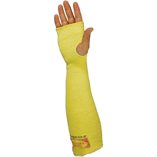 Sleeves with Thumb Hole, Kevlar&reg;, 22", ANSI/ISEA 105 Level 3/EN 388 Level 3, Yellow Absolute Business Supply