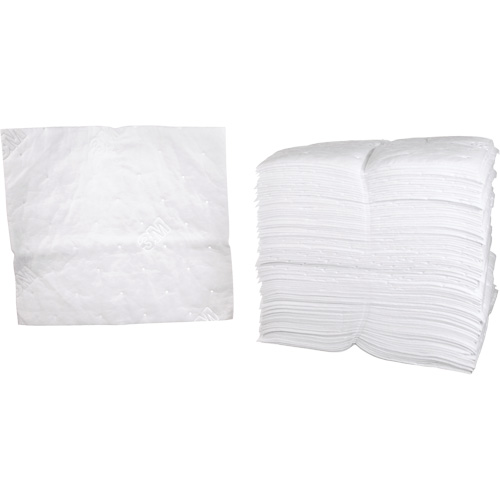 Feuilles absorbantes p&eacute;trochimiques, Huile seulement, 19" x 17", 38,7 gal. d'absorption Absolute Business Supply