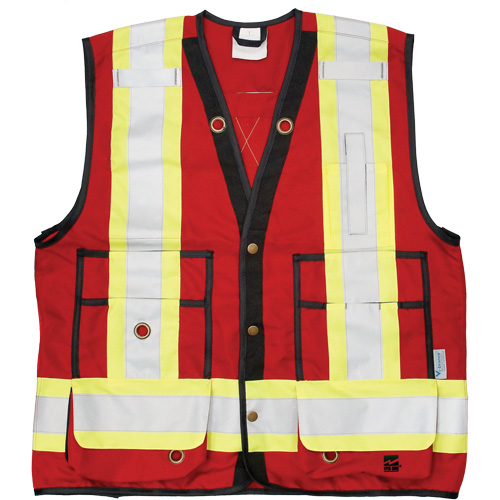 Veste d'arpenteur Open Road, Rouge, Grand, Polyester Absolute Business Supply