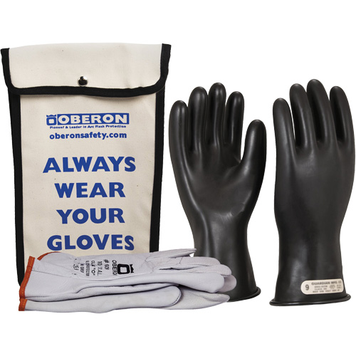 Class 0 Rubber Electrical Glove Kit, 10, 11" L, 20 cal/cm², NFPA 70E Absolute Business Supply