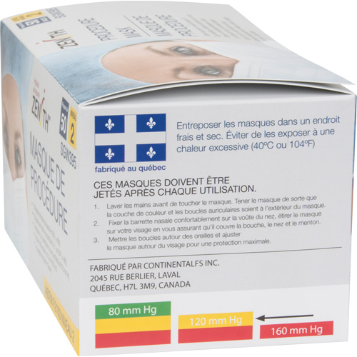 Masques d'intervention jetables, ASTM F2100 Niveau 2, Classe 1 Absolute Business Supply