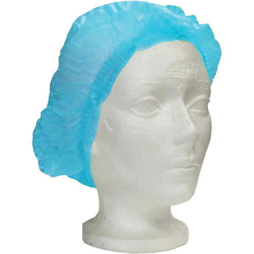 Ronco Care Pleated Bouffant Cap, Polypropylene, 24", Blue Absolute Business Supply