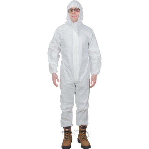 Premium Hooded Coveralls, Small, White, Microporous Absolute Business Supply