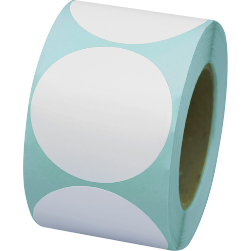 Coloured Marking Dots, Circle, 3" L x 3" W, White, Vinyl Absolute Business Supply