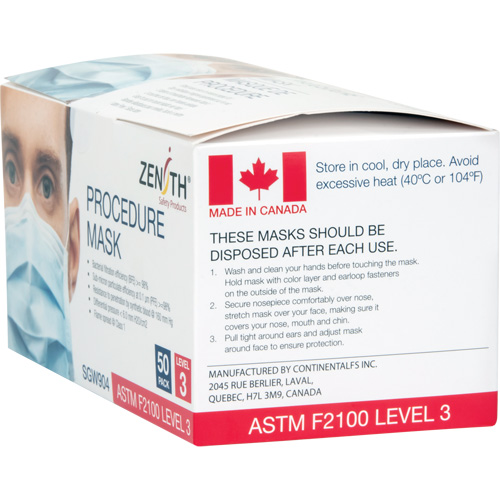 Masques d'intervention jetables, ASTM F2100 Niveau 3, Classe 1 Absolute Business Supply
