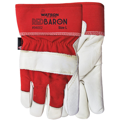 Red Baron Fitter's Gloves, Large, Grain Cowhide Palm, Sherpa Inner Lining Absolute Business Supply