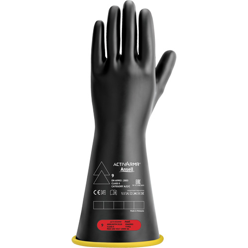 Gants isolants en caoutchouc naturel, ASTM classe 0, Taille 7, 14" lo Absolute Business Supply