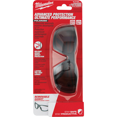 Performance Safety Glasses with Gasket, Black Lens, Polarized, Meets/Exceeds CSA Z94.3 Absolute Business Supply