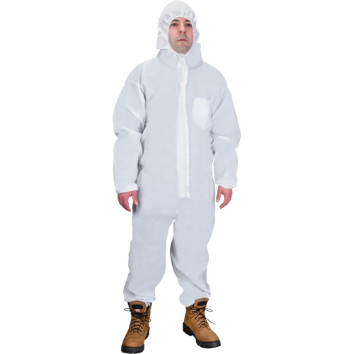 Hooded Coveralls, Medium, White, SMS Absolute Business Supply