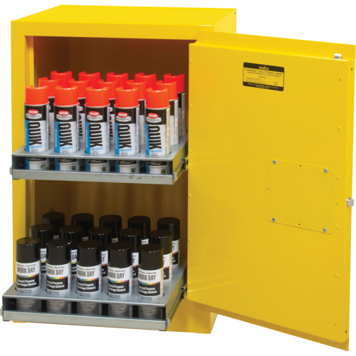 Armoire de rangement pour a&eacute;rosols inflammables, 12 gal., 1 Porte(s), 23" La x 35" h x 18" p Absolute Business Supply
