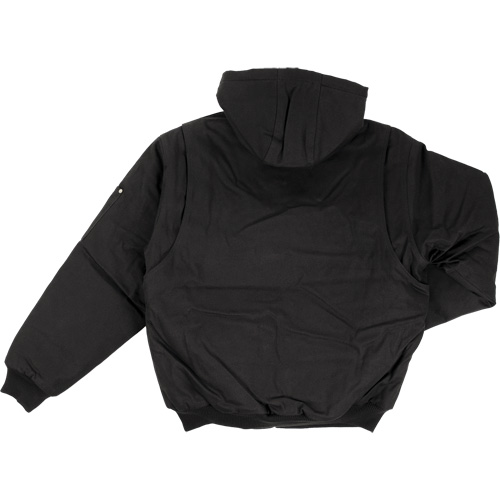 Hooded Duck Bomber Jacket, Men's, Small, Black Absolute Business Supply