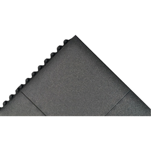 Tapis antifatigue &agrave; imbrication Cushion-Ease, Rugueux, 3' x 3' x 3/4", Noir, Caoutchouc naturel Absolute Business Supply