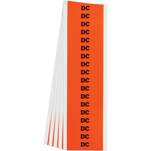"DC" Conduit & Voltage Labels, 1/2" x 2-1/4", Cloth/Vinyl, English Absolute Business Supply