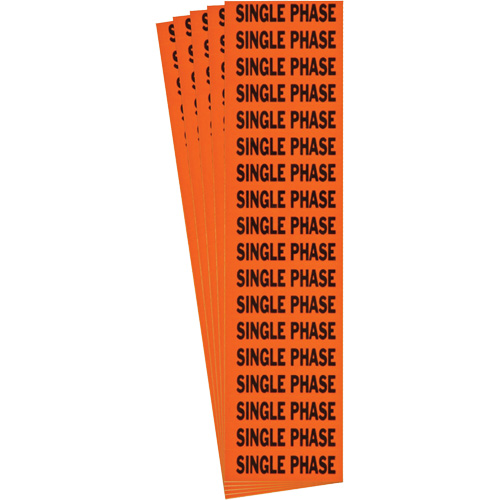 "Single Phase" Conduit & Voltage Labels, 1/2" x 2-1/4", Cloth/Vinyl, English Absolute Business Supply