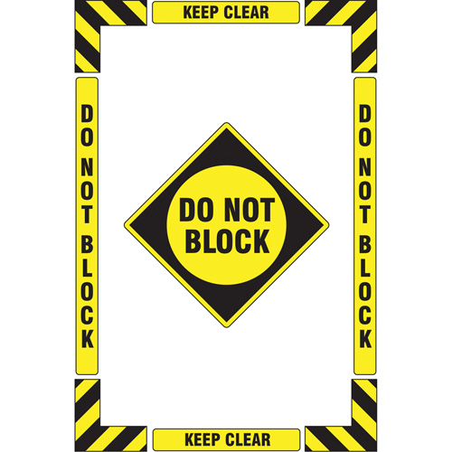 Trousse de marquage du sol ?Keep Clear Do Not Block? (se tenir &agrave; l&eacute;cart - ne pas encombrer), Adh&eacute;sif, Anglais avec pictogramme Absolute Business Supply