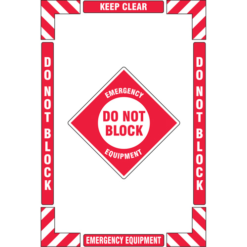 Trousse de marquage du sol ?Emergency Equipment? (&eacute;quipement durgence), Adh&eacute;sif, Anglais avec pictogramme Absolute Business Supply