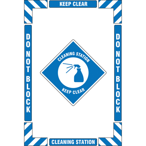 Trousse de marquage du sol ?Cleaning Station? (poste de nettoyage), Adh&eacute;sif, Anglais avec pictogramme Absolute Business Supply