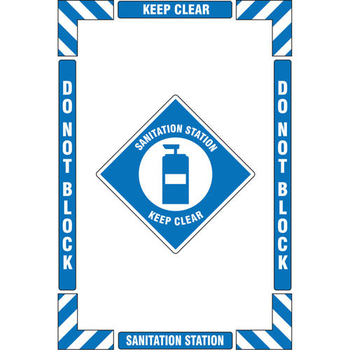 Trousse de marquage du sol ?Sanitation Station? (poste dassainissement), Adh&eacute;sif, Anglais avec pictogramme Absolute Business Supply