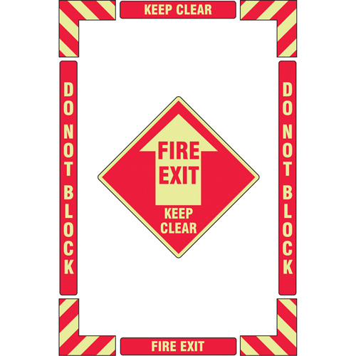 Trousse de marquage du sol ?Fire Exit? (sortie de secours), Adh&eacute;sif, Anglais avec pictogramme Absolute Business Supply