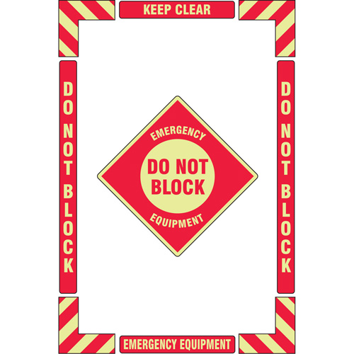Trousse de marquage du sol ?Emergency Equipment? (&eacute;quipement durgence), Adh&eacute;sif, Anglais avec pictogramme Absolute Business Supply