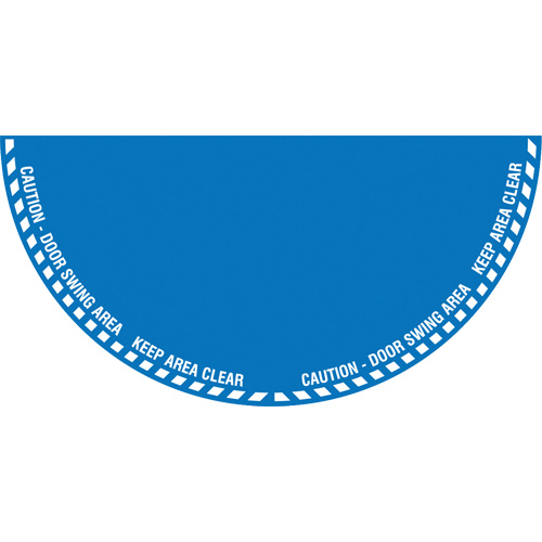Signalisation au sol ?Caution? (attention) pour porte battante en demi-cercle, Adh&eacute;sif, Anglais avec pictogramme Absolute Business Supply