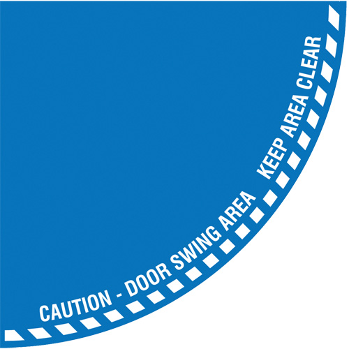 Signalisation au sol ?Caution? (attention) pour porte battante en quart de cercle, Adh&eacute;sif, Anglais avec pictogramme Absolute Business Supply