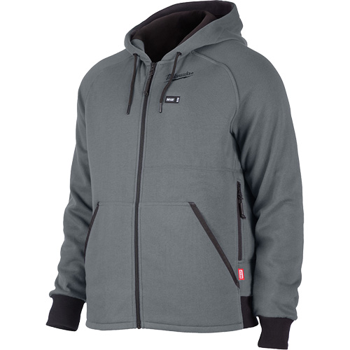 Chandail &agrave; capuchon chauffant M12 complet, Hommes, 2T-Grand, Gris, Polyester Absolute Business Supply