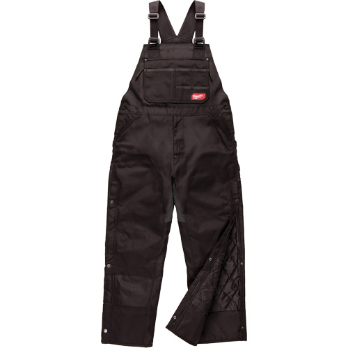 GridIron Regular Length Zip-To-Thigh Bib Overall, Men's, Large, Black Absolute Business Supply