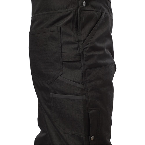 GridIron Regular Length Zip-To-Thigh Bib Overall, Men's, Large, Black Absolute Business Supply