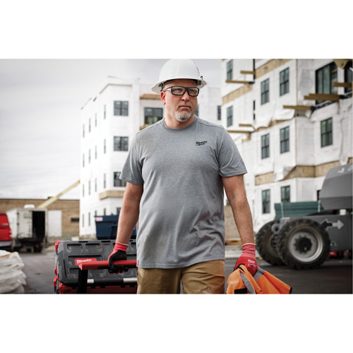 T-shirt de travail hybride, Hommes, Petit, Gris Absolute Business Supply