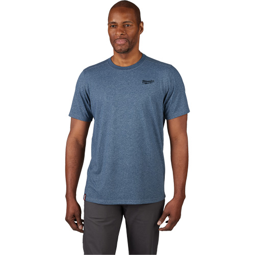Hybrid Work Tee Shirt, Men's, Small, Blue Absolute Business Supply