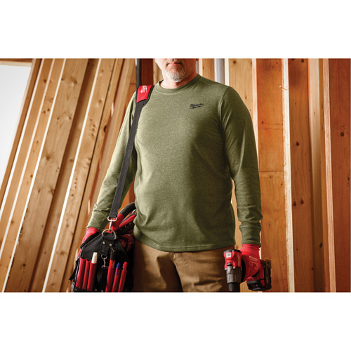 Hybrid Work Tee Shirt, Men's, Small, Green Absolute Business Supply