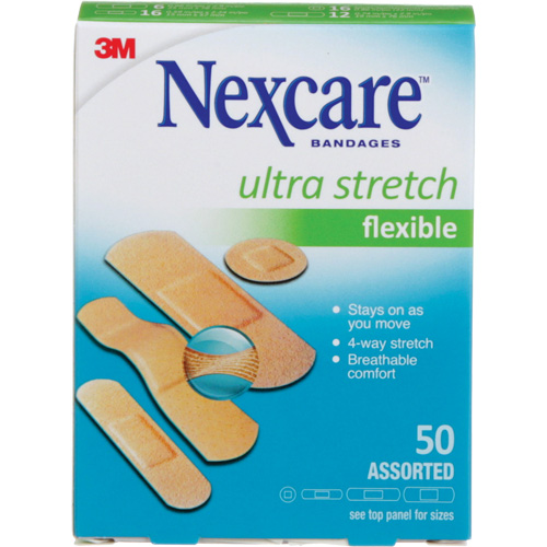 Pansements ultra-extensibles Nexcare, Assorti, Plastique, Non st&eacute;rile Absolute Business Supply