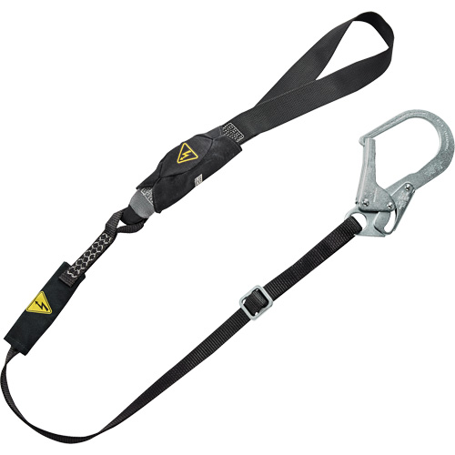 V-Series Utility Energy Absorbing Lanyard, 6', Rebar Hook Center, Snap Hook Leg Ends, Nylon Absolute Business Supply
