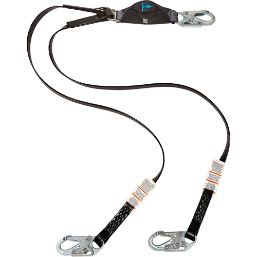 Anti-Corrosion Energy Absorbing Lanyard, 6', Snap Hook Center, Snap Hook Leg Ends, Polyester Absolute Business Supply