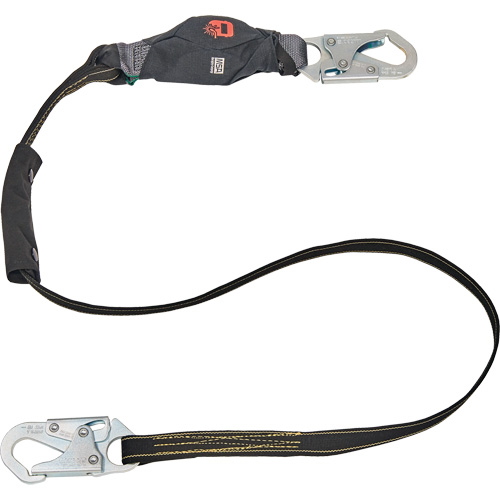 Anti-Corrosion Energy Absorbing Lanyard, 6', Rebar Hook Center, Snap Hook Leg Ends, Polyester Absolute Business Supply