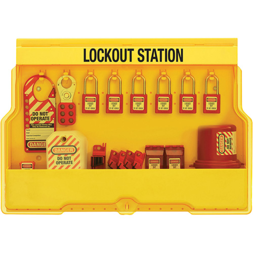 Station de cadenassage dappareils &eacute;lectriques de qualit&eacute; sup&eacute;rieure, Cadenas Thermoplastique, Capacit&eacute; de 16, Cadenas Compris Absolute Business Supply