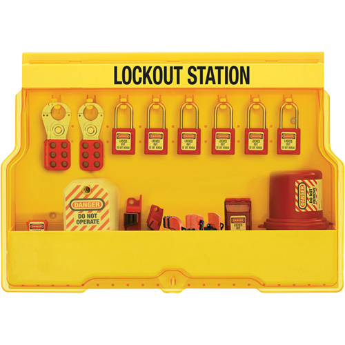 Station de cadenassage dappareils &eacute;lectriques de qualit&eacute; sup&eacute;rieure, Cadenas Thermoplastique, Capacit&eacute; de 16, Cadenas Compris Absolute Business Supply