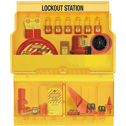 Station de cadenassage pour vannes et appareils &eacute;lectriques de luxe et de qualit&eacute; sup&eacute;rieure, Cadenas Thermoplastique, Capacit&eacute; de 32, Cadenas Compris Absolute Business Supply